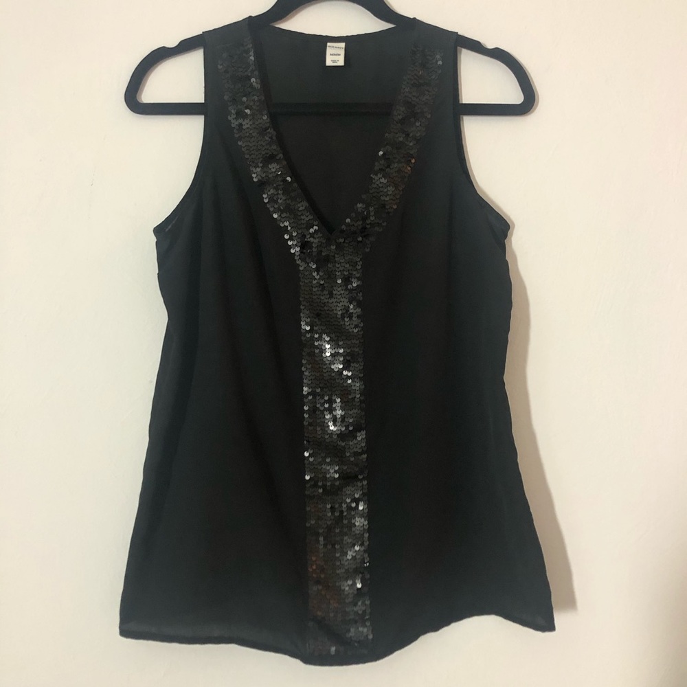 Dressy Black Sequined Top